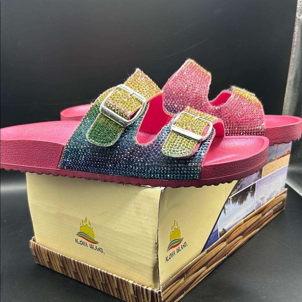 Aloha Island Kids Glittery Multicolor Sandals